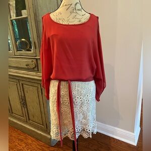 Cute Rusty / Off White Lace Dress